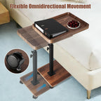 C Shaped End Table for Couch, Adjustable Height C Shaped Side Table